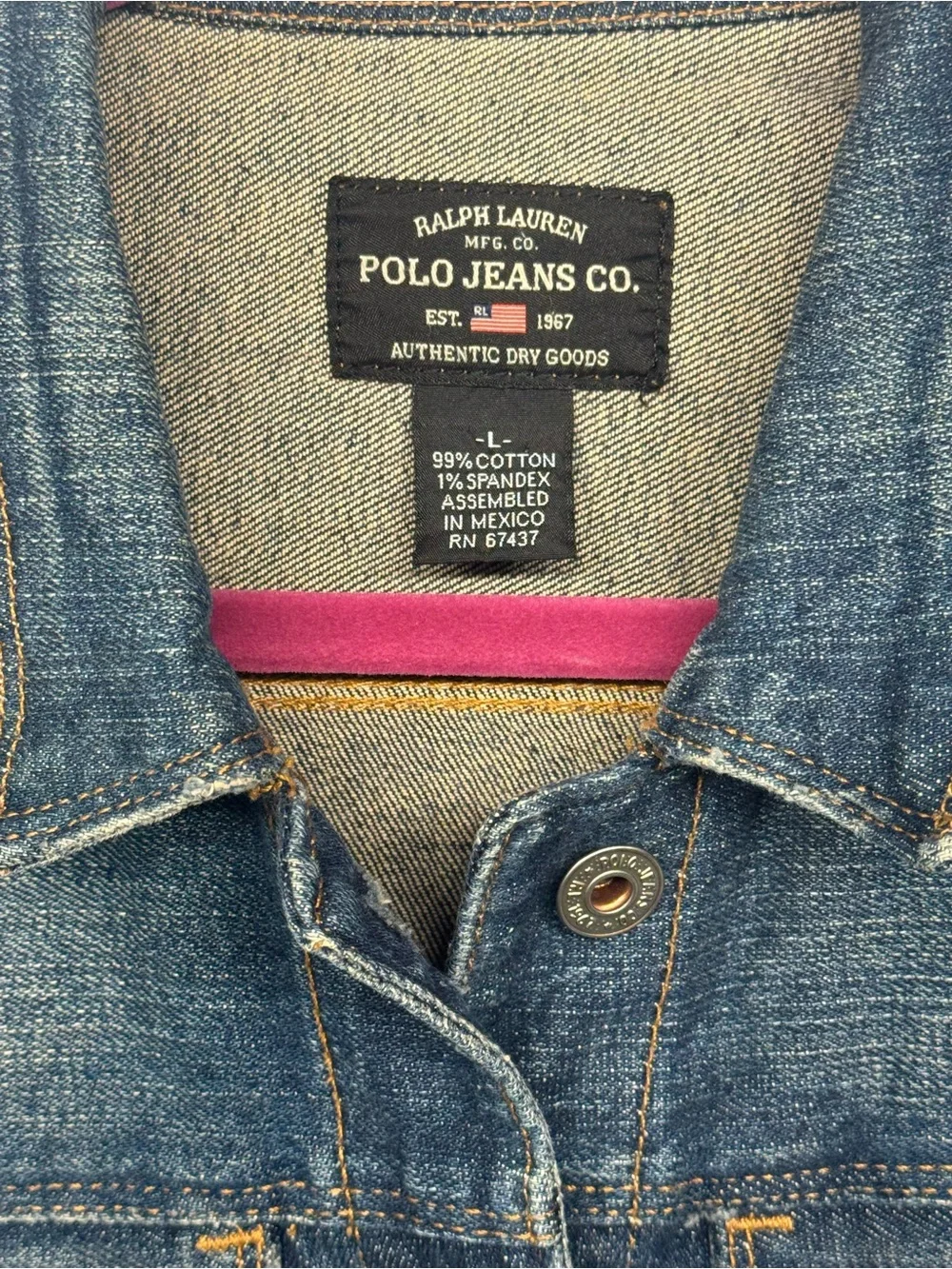 Ralph Lauren Women's Blue Denim Jean Jacket large - Picture 4 of 7